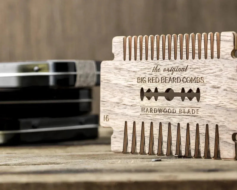 Big Red Beard Comb No. 16 Hardwood Blade - Walnut