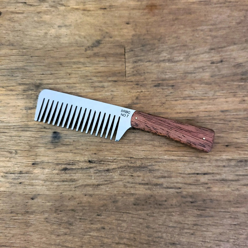 No. 7 Stainless Steel Big Red Beard Comb with mahogany handle