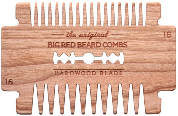 Big Red Beard Comb No. 16 Hardwood Blade - Cherry