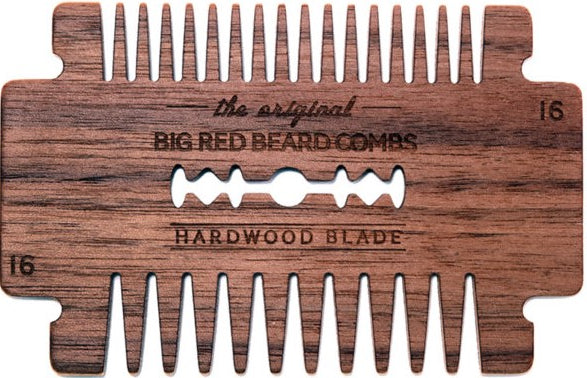 Big Red Beard Comb No. 16 Hardwood Blade - Walnut